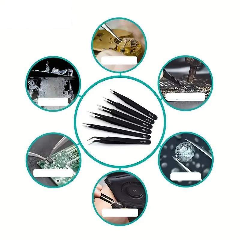 Electronics Repair Tools - 6 pinces à épiler antistatiques en