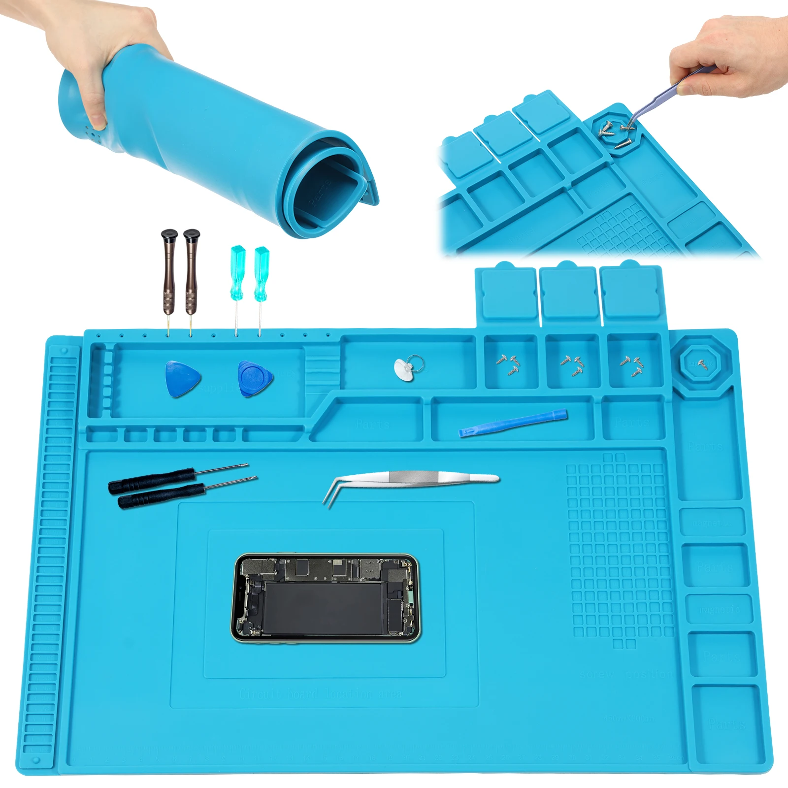 Electronics Repair Mat - Tapis de soudure en silicone 45x30cm,